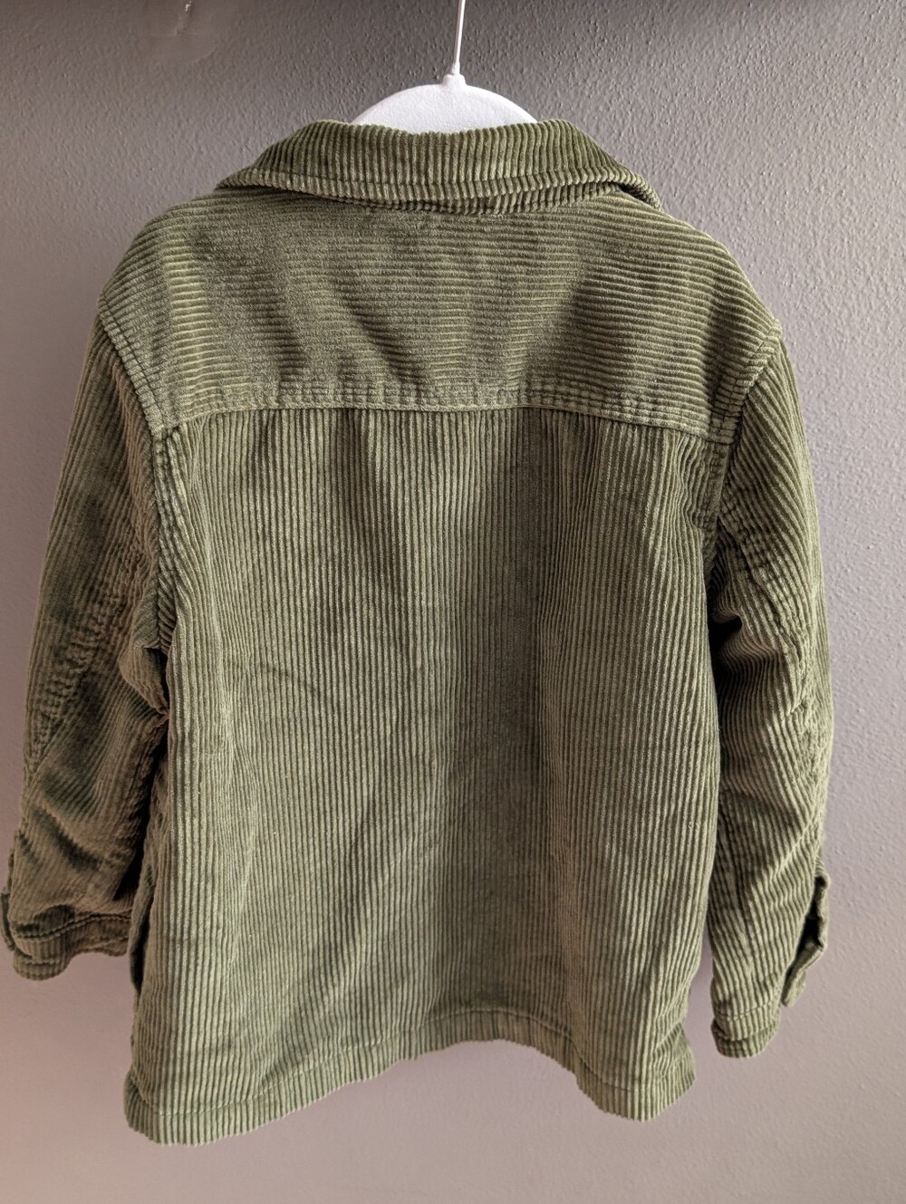 Cat and Jack Kids XS 4/5 Green Corduroy Button Front Lined Jacket Coat Fall - Picture 3 of 5